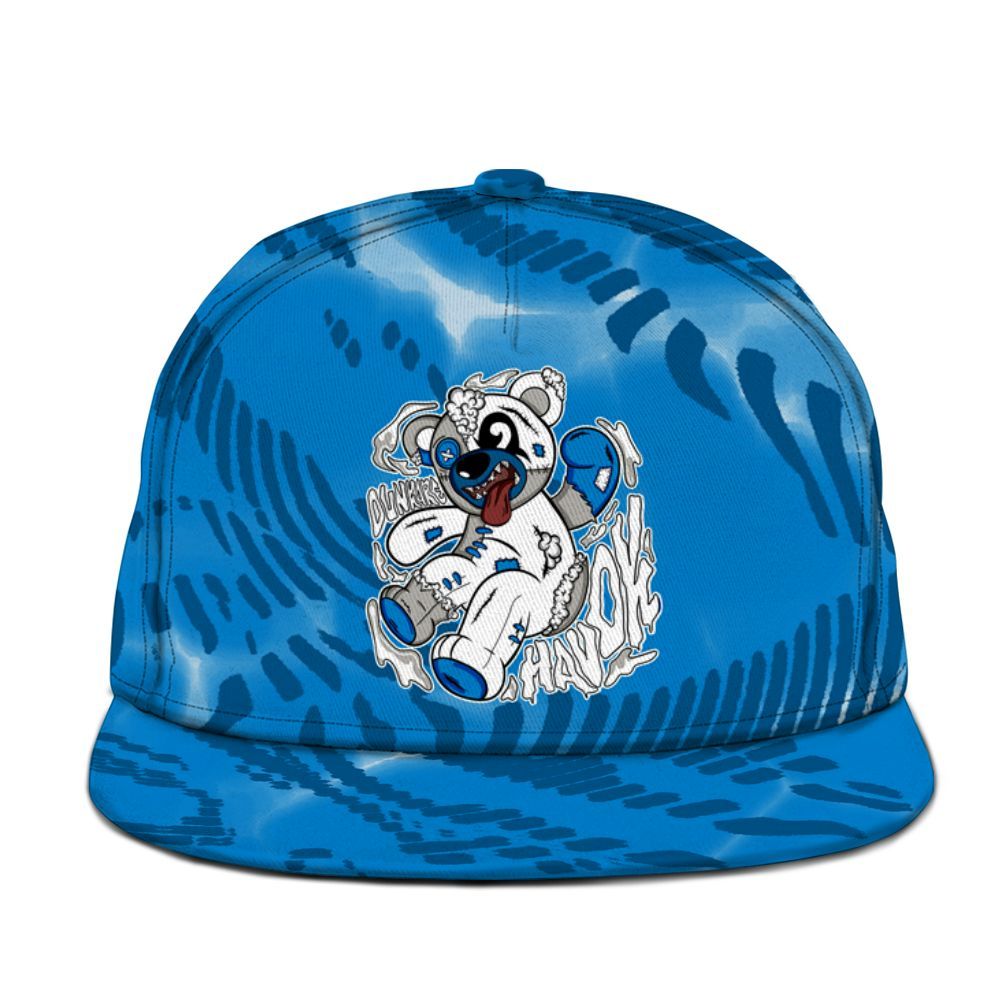 Snapback To Match Military Blue 4s - Havok Bear Graphic