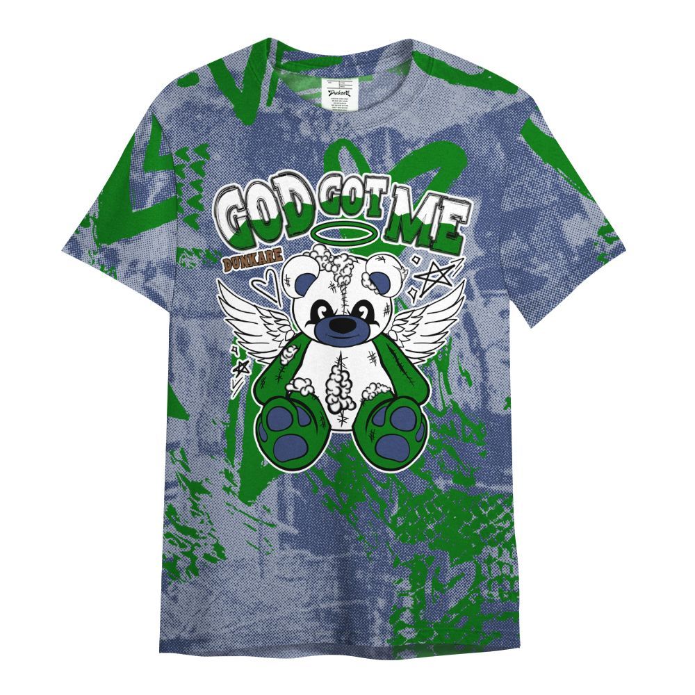 Shirt To Match Midnight Navy 13s - Gods Guides Me Bear Heart Grunge All Over Print