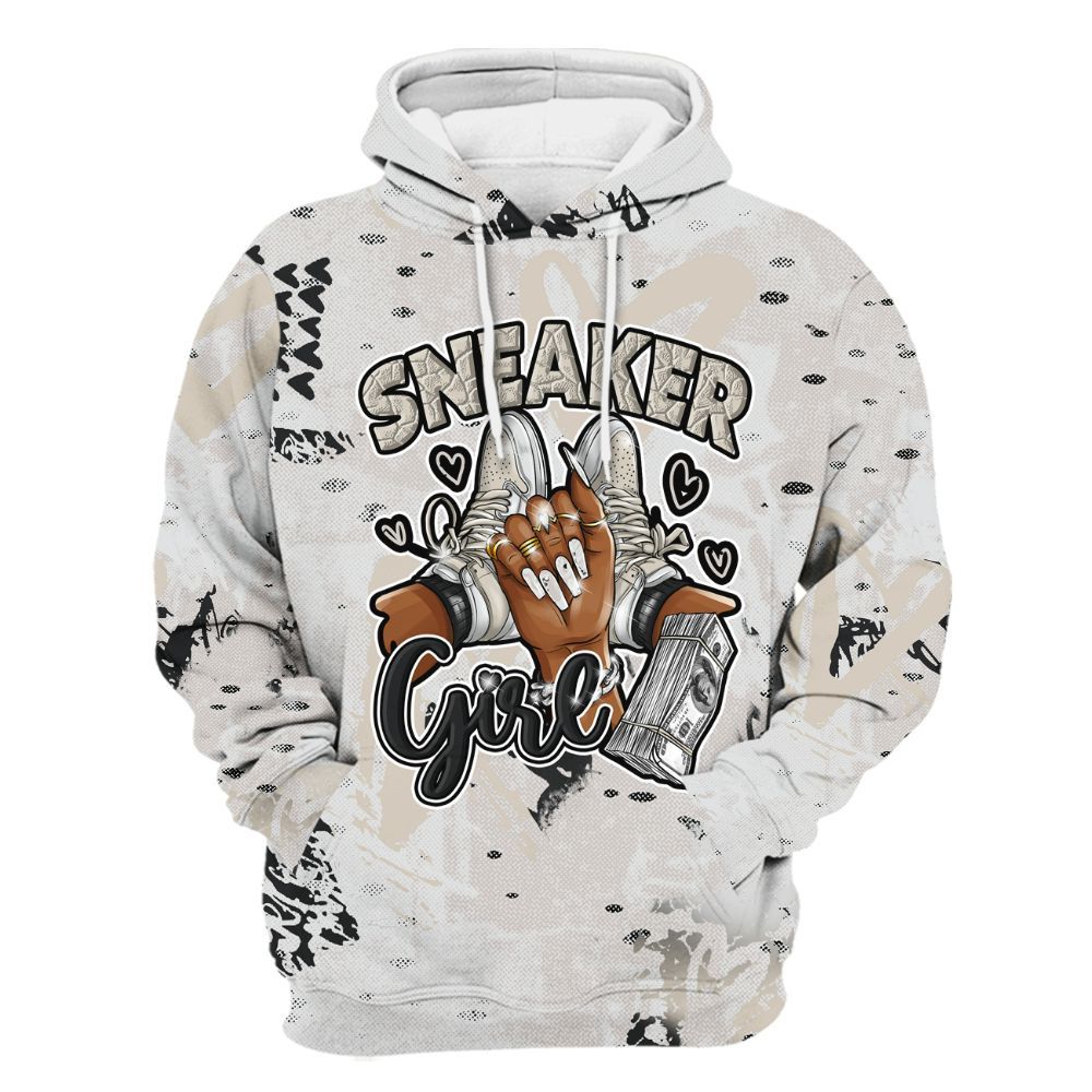 Hoodie To Match Retro Reverse Metallic 5s - Sneakerz Girlz Heart Grunge All Over Print