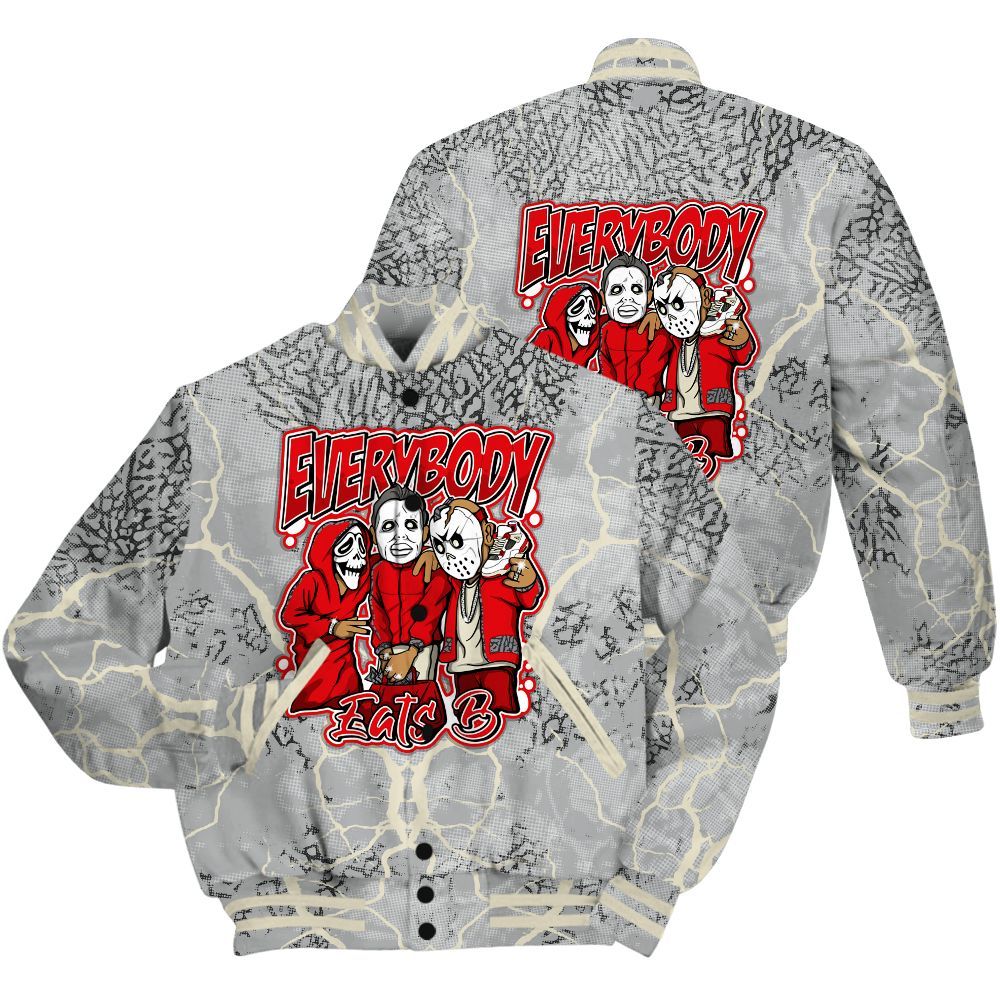 Varsity Jacket To Match Cement Grey 3s Shirt - Everybody Eatin B Graphic Halloween All Over Print