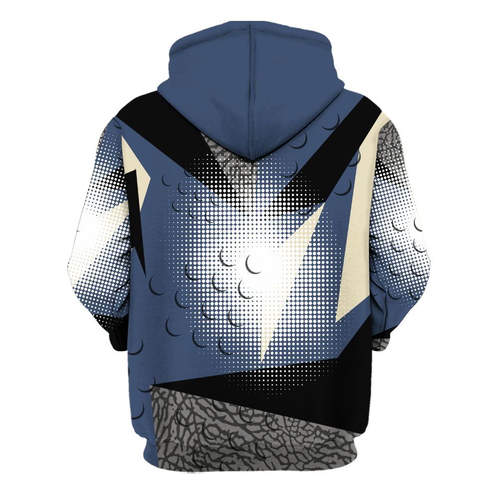 Hoodie To Match Diffused Blue 3s - Poly Custom Name Number 23 5s All Over Print