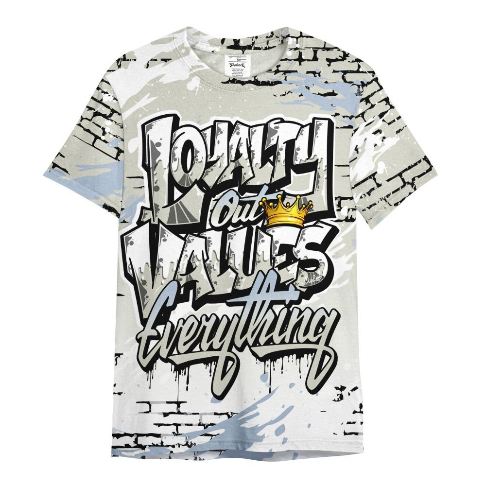 Shirt To Match Low OG Wolf Grey 1s - Values Of Loyalty Drip All Over Print