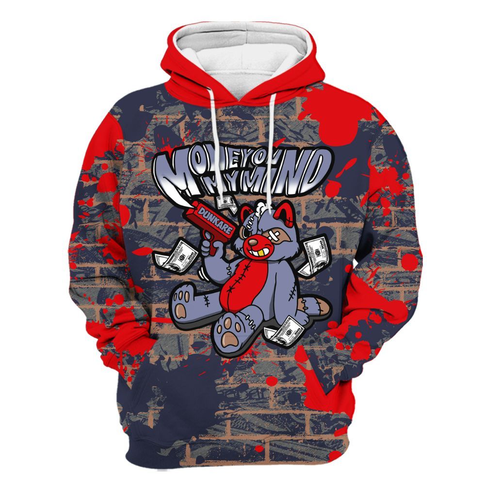 Hoodie To Match Low OG Howard Bison 1s - Money On My Mind Raccoon Brick All Over Print