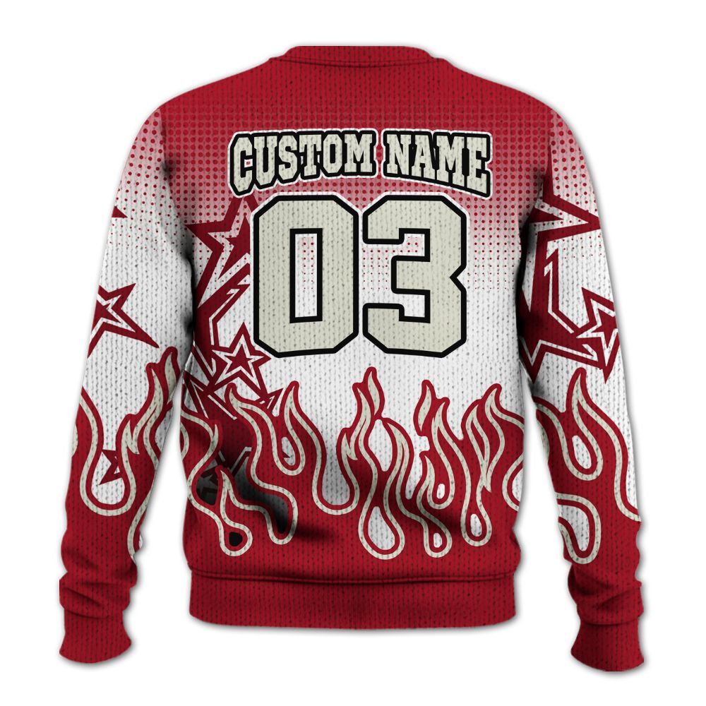 Knitted Sweater To Match 2025 High OG Cinnabar 1s - Allen Answer Unique Fire Custom Name