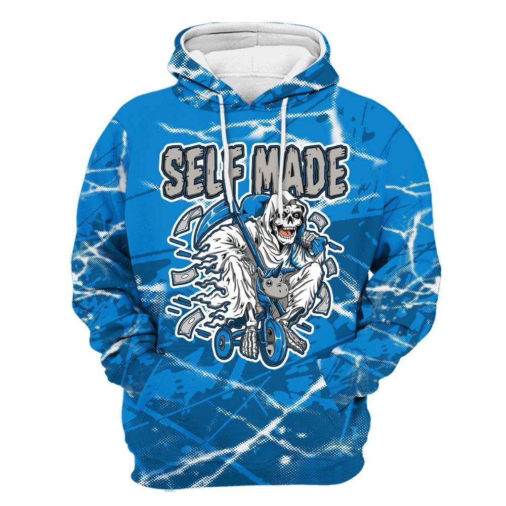 Hoodie To Match Military Blue 4s - Self Make Skeleton Profound All Over Print