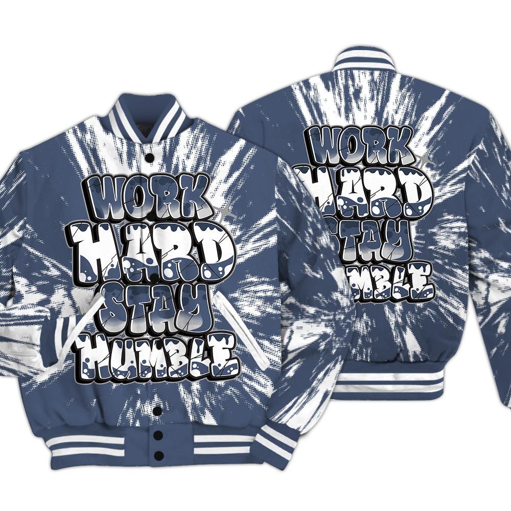 Varsity Jacket To Match Low Diffused Blue 11s - Working Hard And Humble Luxury Varsity Jacket Unisex