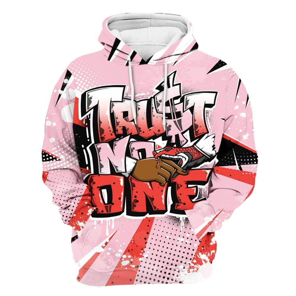 Hoodie To Match Retro Awake Arctic Pink - Poly Trust No One Dripping All Over Print