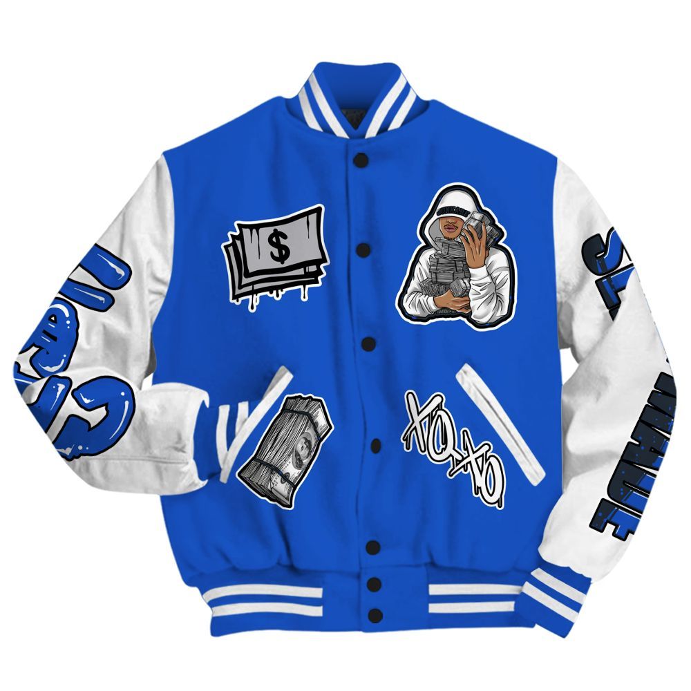 Varsity Jacket To Match Retro Stealth 5s - Selfmade Unique All Over Print