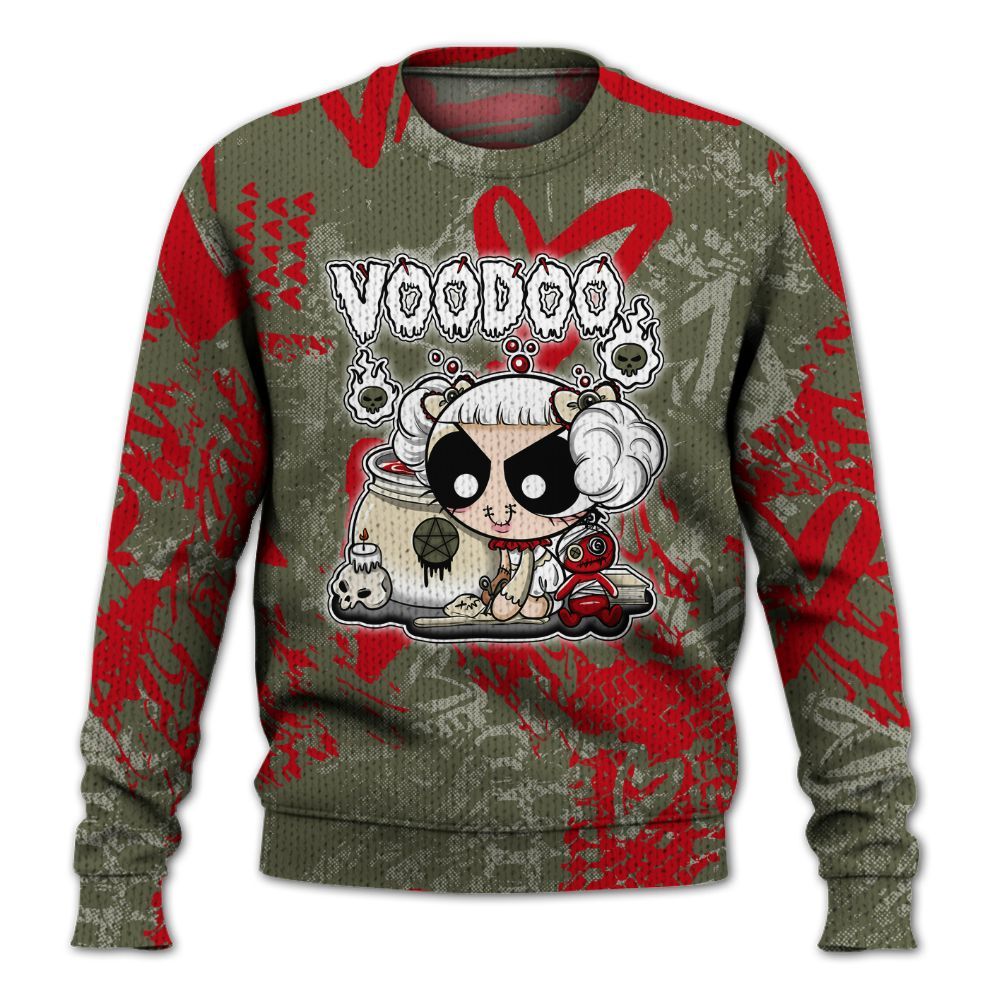 Knitted Sweater To Match Travis Scott Low OG Medium Olive 1s - Voodooz Heart Grunge