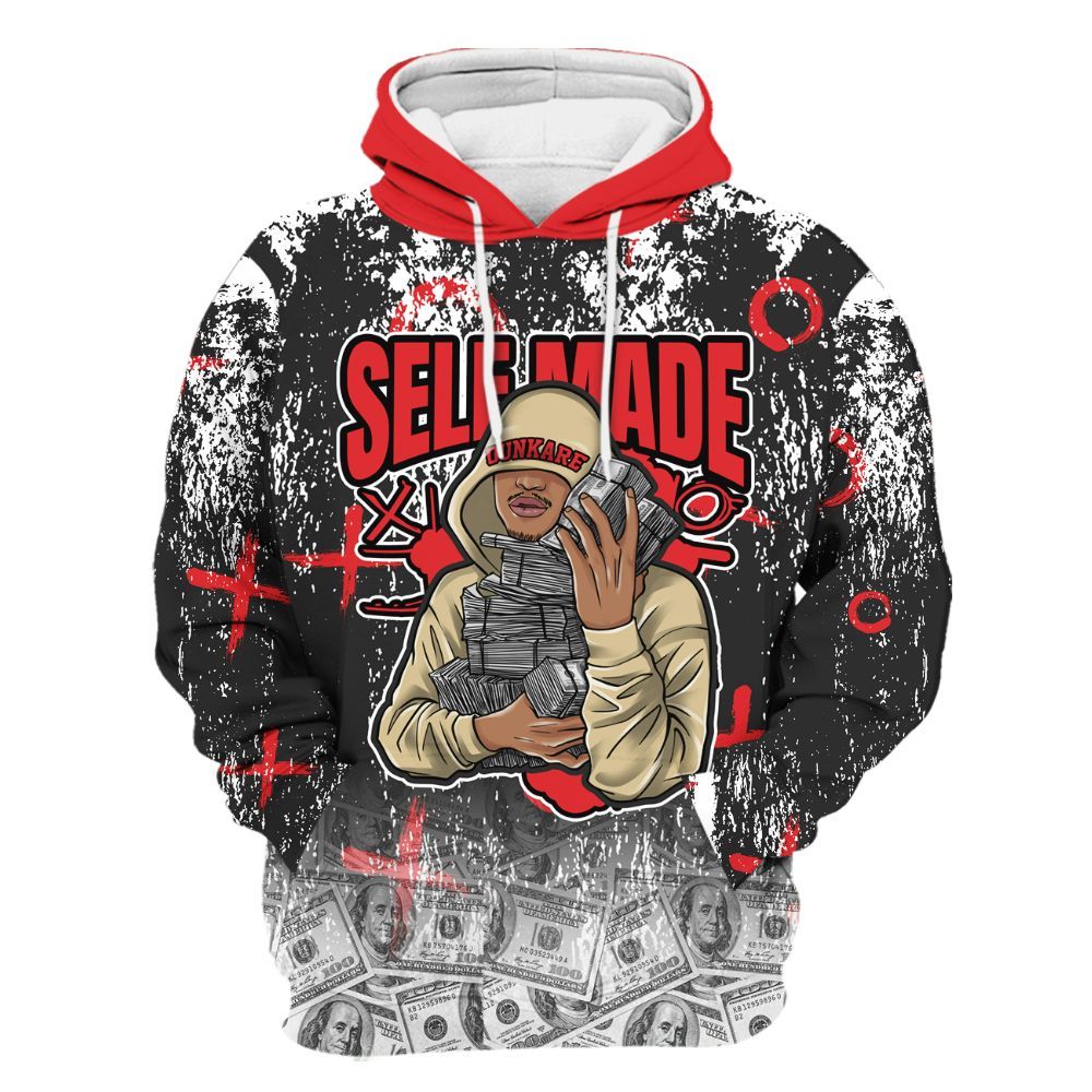 Hoodie To Match Prime 93 Fire Red - Selfmade Unique Grunge All Over Print