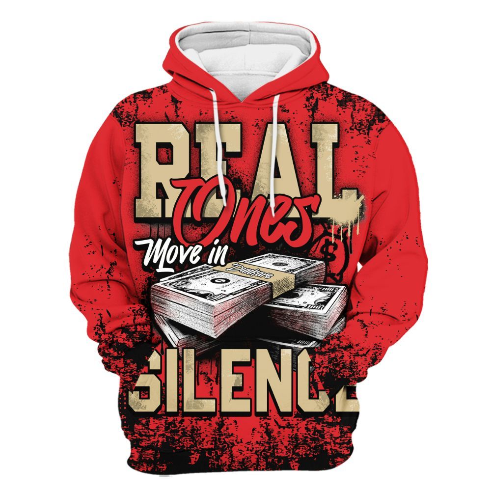 Hoodie To Match Prime 93 Fire Red - Move In Silence Money Street Retro All Over Print