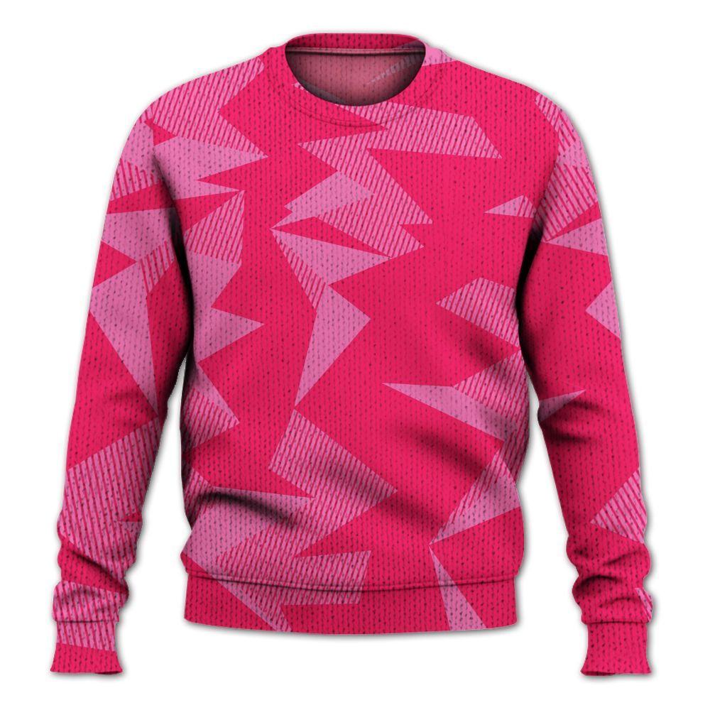 Knitted Sweater To Match Air VaporMax Plus Triple Pink - Geometric Camouflage Pattern