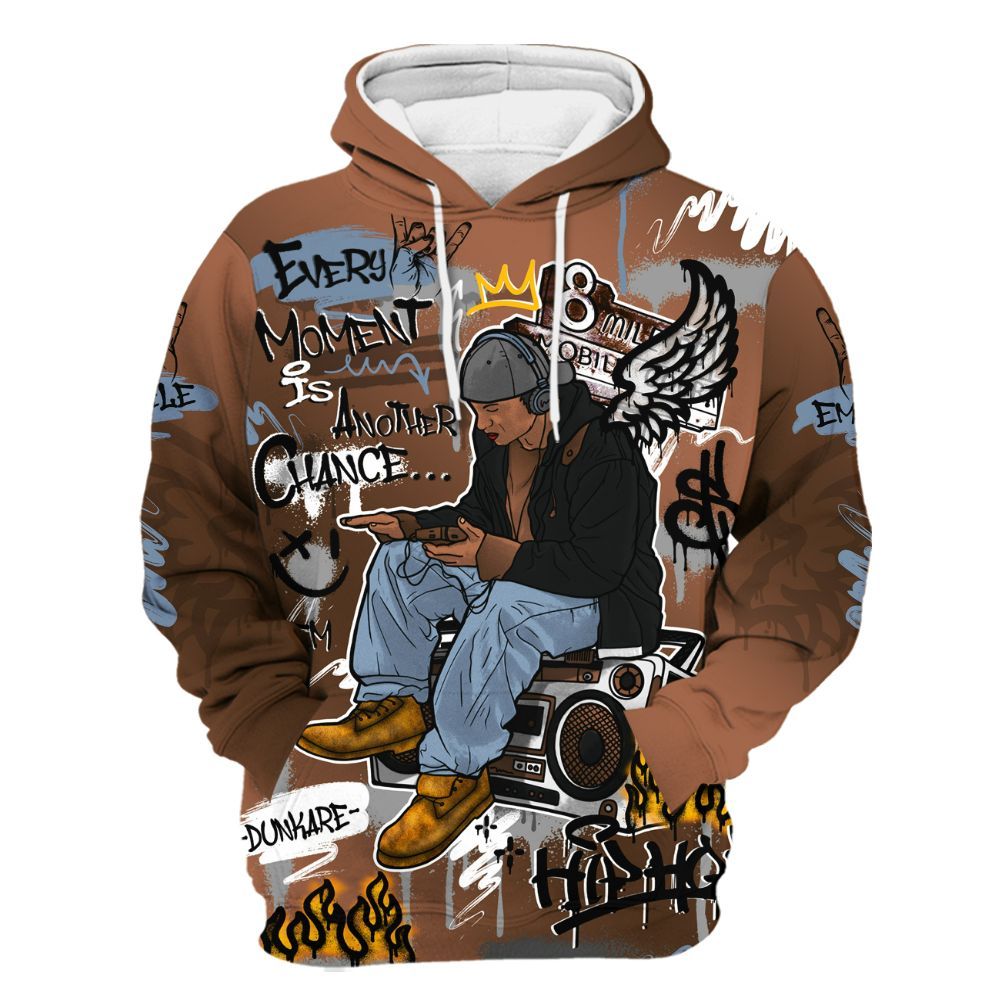 Hoodie To Match Air Foamposite Metallic Copper - 8Mile Movie Graffiti All Over Print
