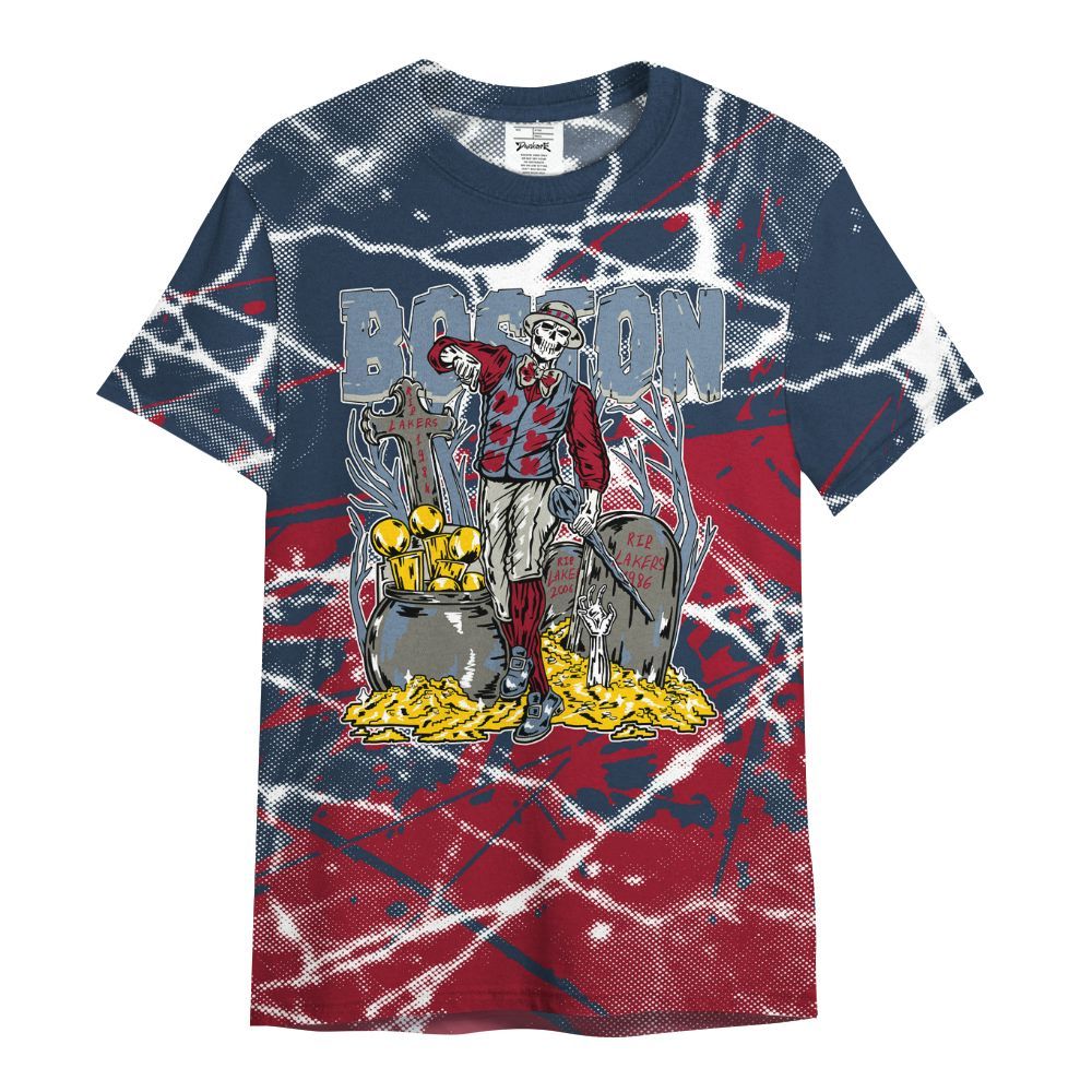 Shirt To Match Navy Blue 2024 6s - Goldrush Skeleton Profound All Over Print
