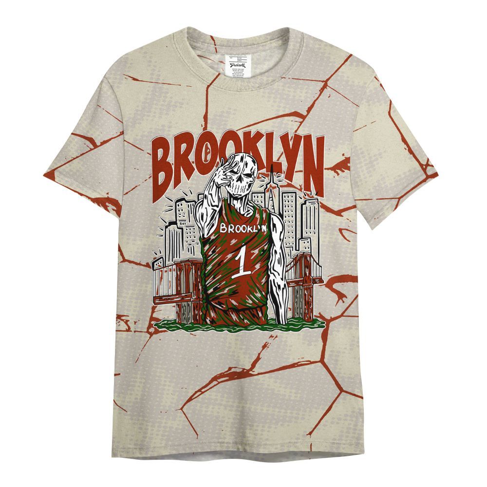 Shirt To Match El Grito 5s - Brooklyn's Skeleton Crack All Over Print