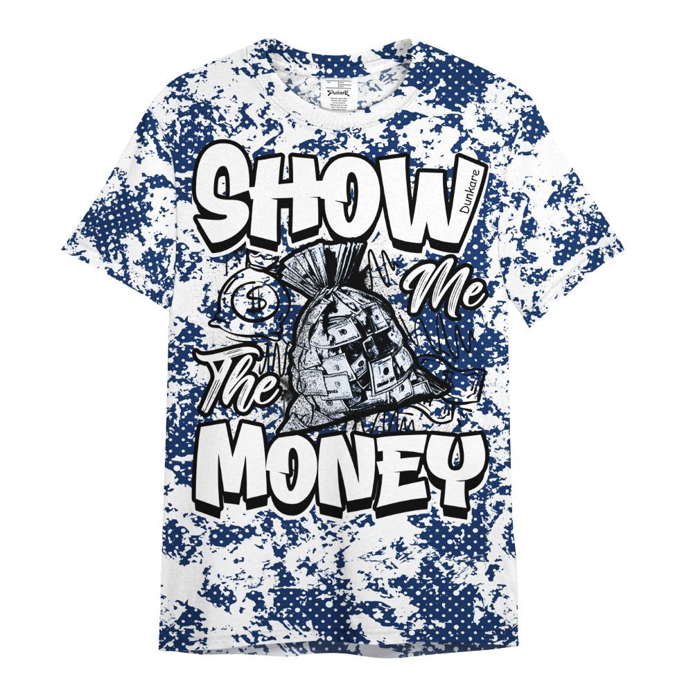 Shirt To Match High OG Deep Royal Blue 1s - Show Me The Money Retro All Over Print