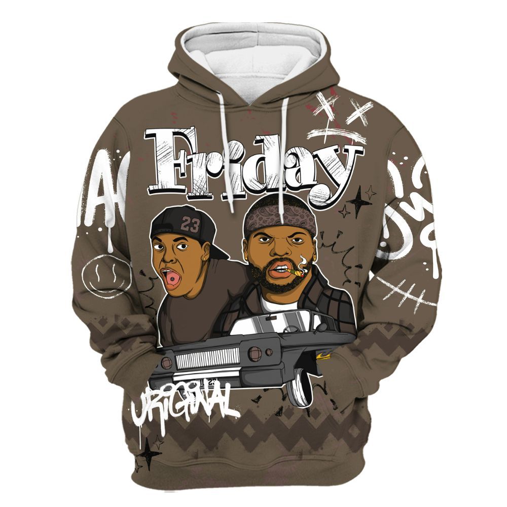 Hoodie To Match AMM Dark Mocha 4s - Friday Sneaker Crayon All Over Print