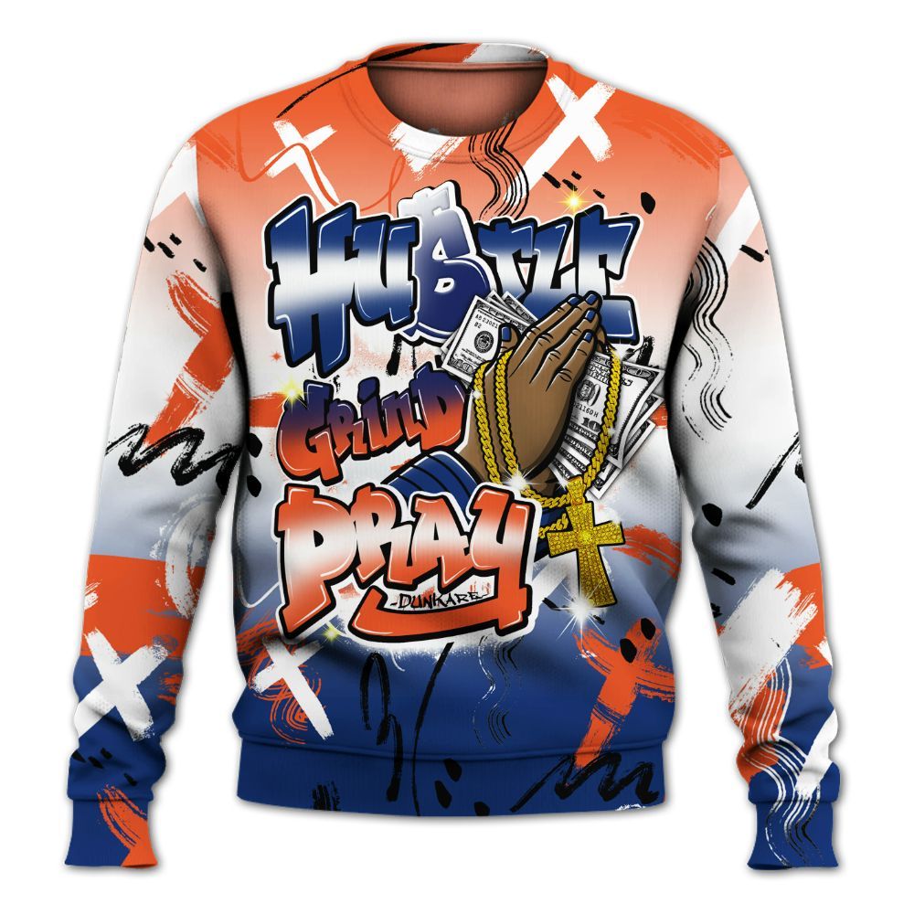 Sweatshirt To Match Suede GS League - Money Hustle Grind Pray All Over Print