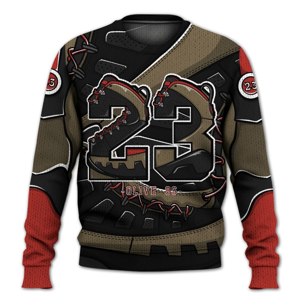Sweater To Match Olive 9s - Number 23 Style 9s Graphic