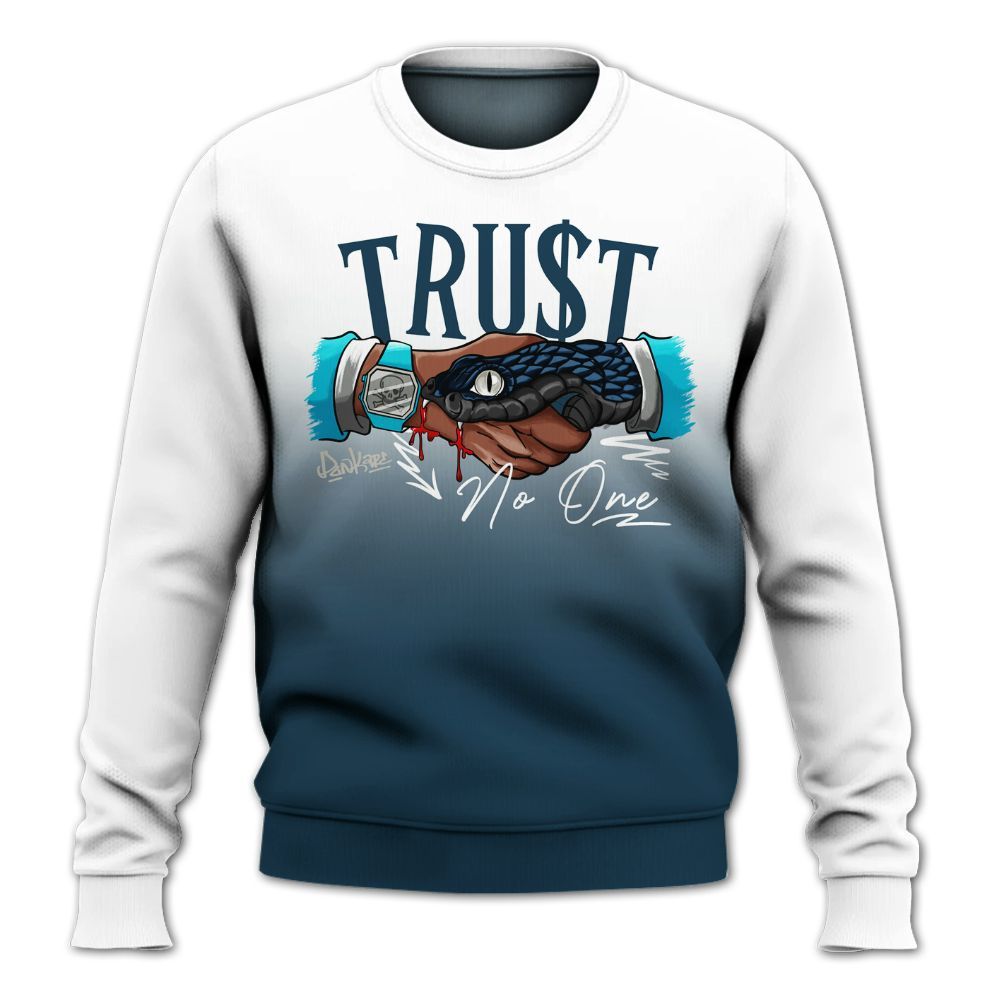 Sweatshirt To Match Air Navy Baltic Blue - Snake Trust No One Drip All Over Print