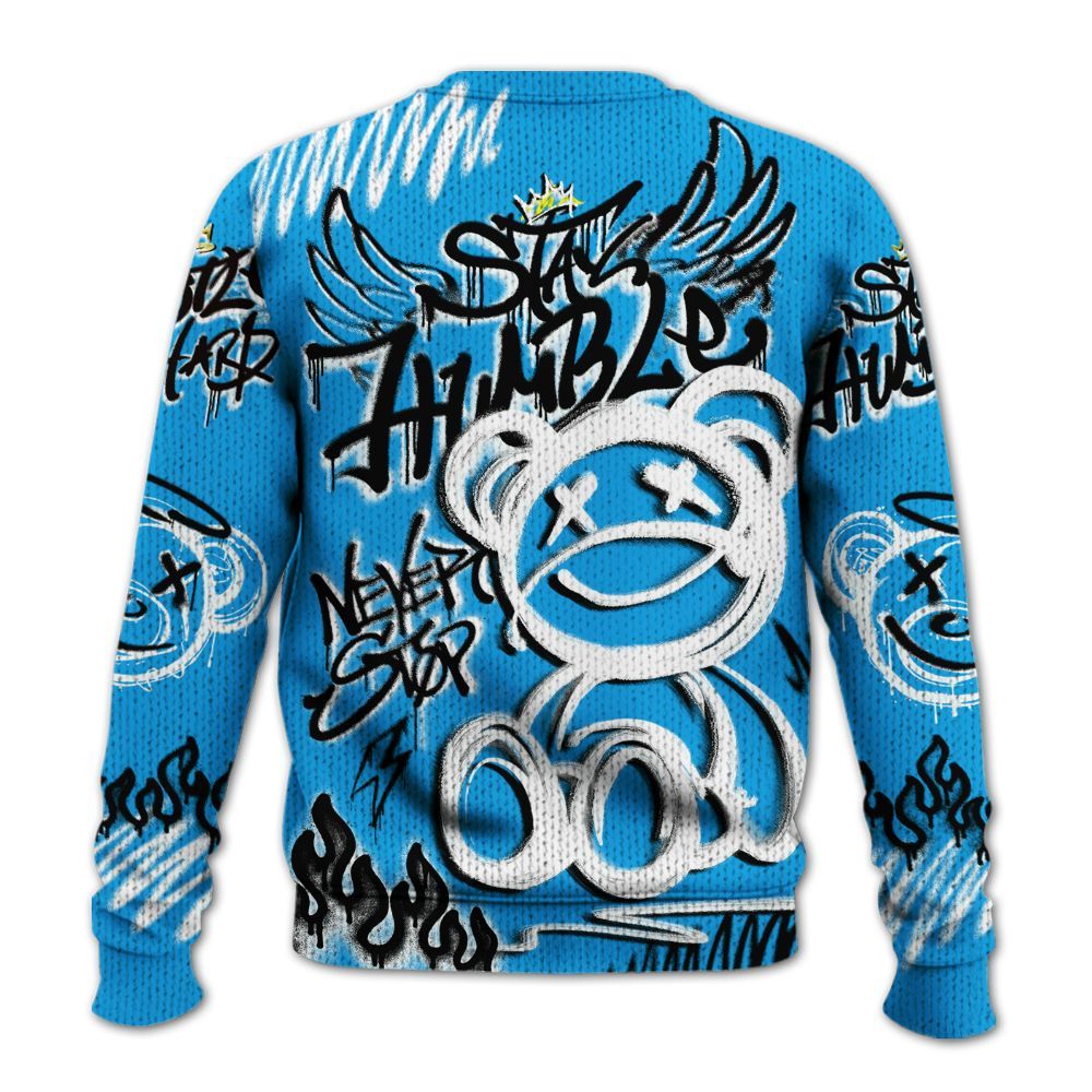 Knitted Sweater To Match Black University Blue 2022 13s - Humble Drip Streetwear Graffity