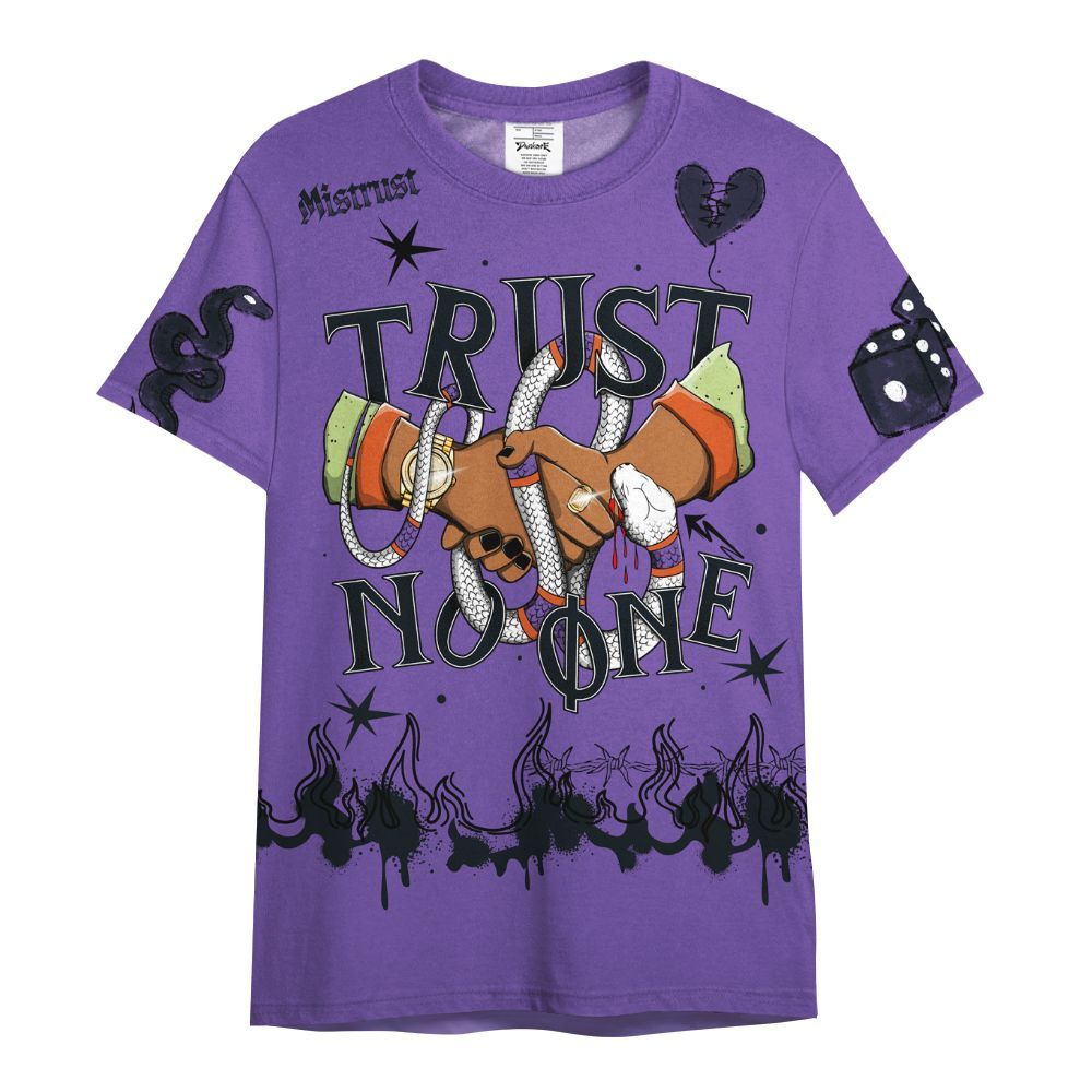 Shirt To Match Canyon Purple 4s - Trust No One Snake-Bite Doodle Crayon All Over Print