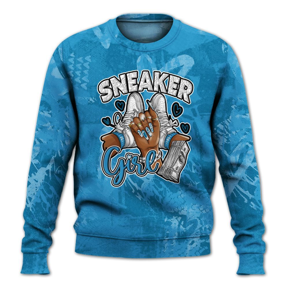 Sweatshirt To Match Powder Blue 9s - Sneakerz Girlz Heart Grunge All Over Print