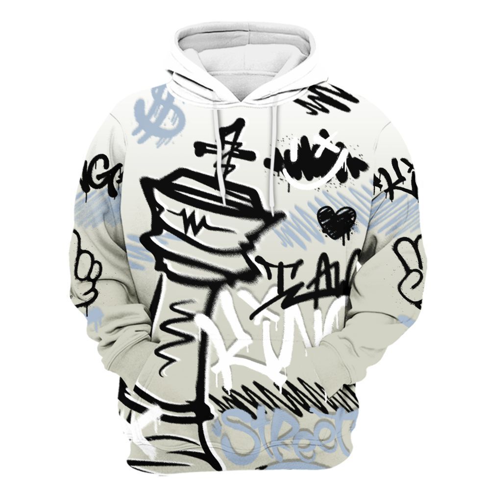 Hoodie To Match Low OG Wolf Grey 1s - Street King Chess Streetwear All Over Print