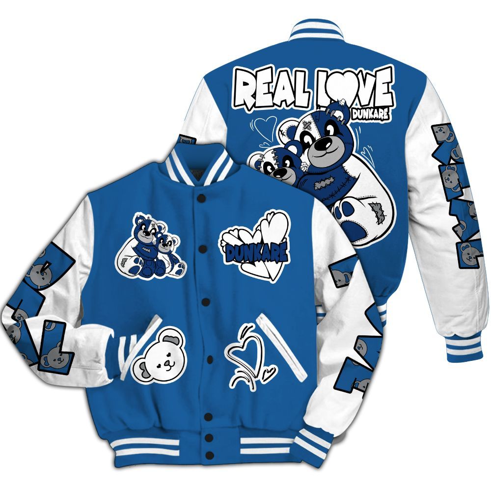 Varsity Jacket To Match French Blue 13s - Sincere Fondness Bear All Over Print
