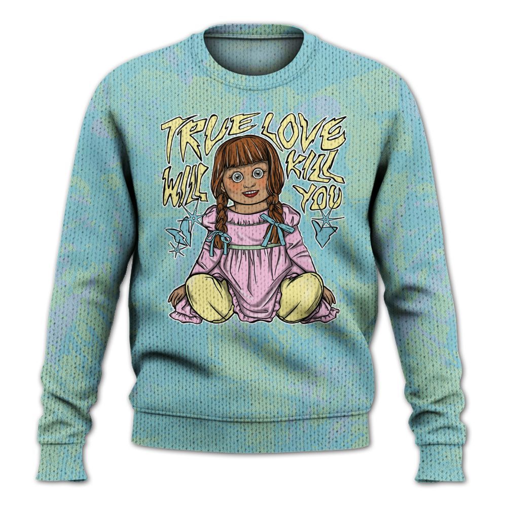 Knitted Sweater To Match SB Dunk Low Visty - Genuine Loves Bear Heart Grunge