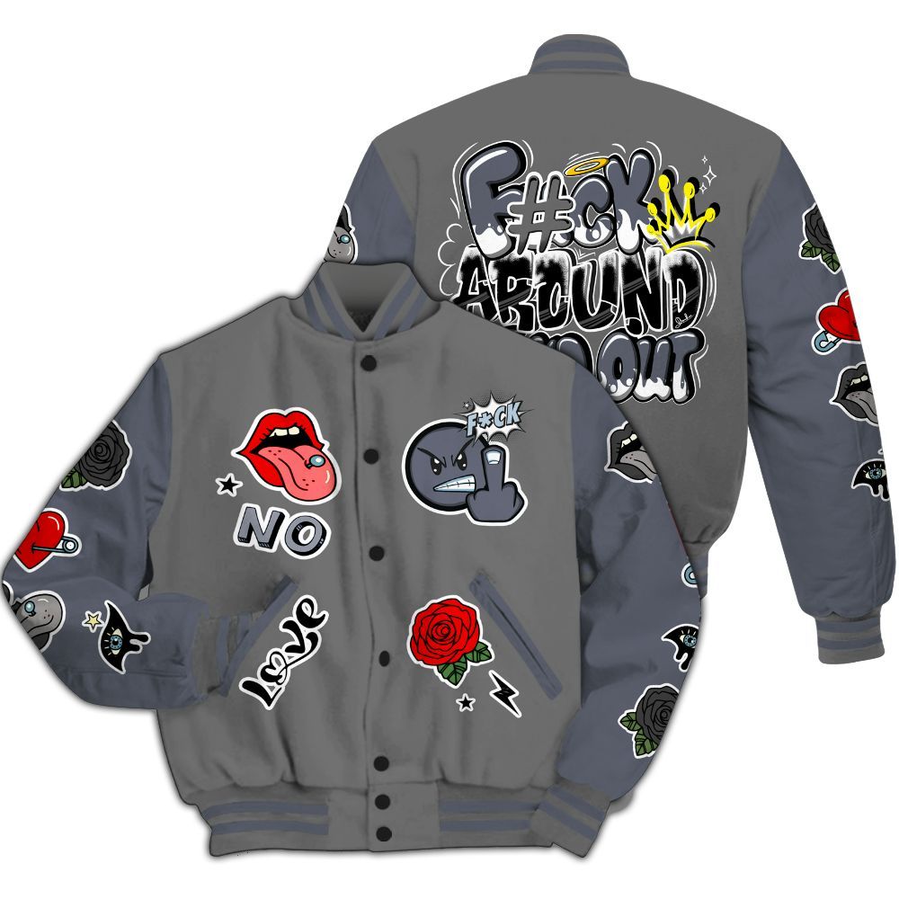 Varsity Jacket To Match Cool Grey 6s - FK Around Find Out All Over Print