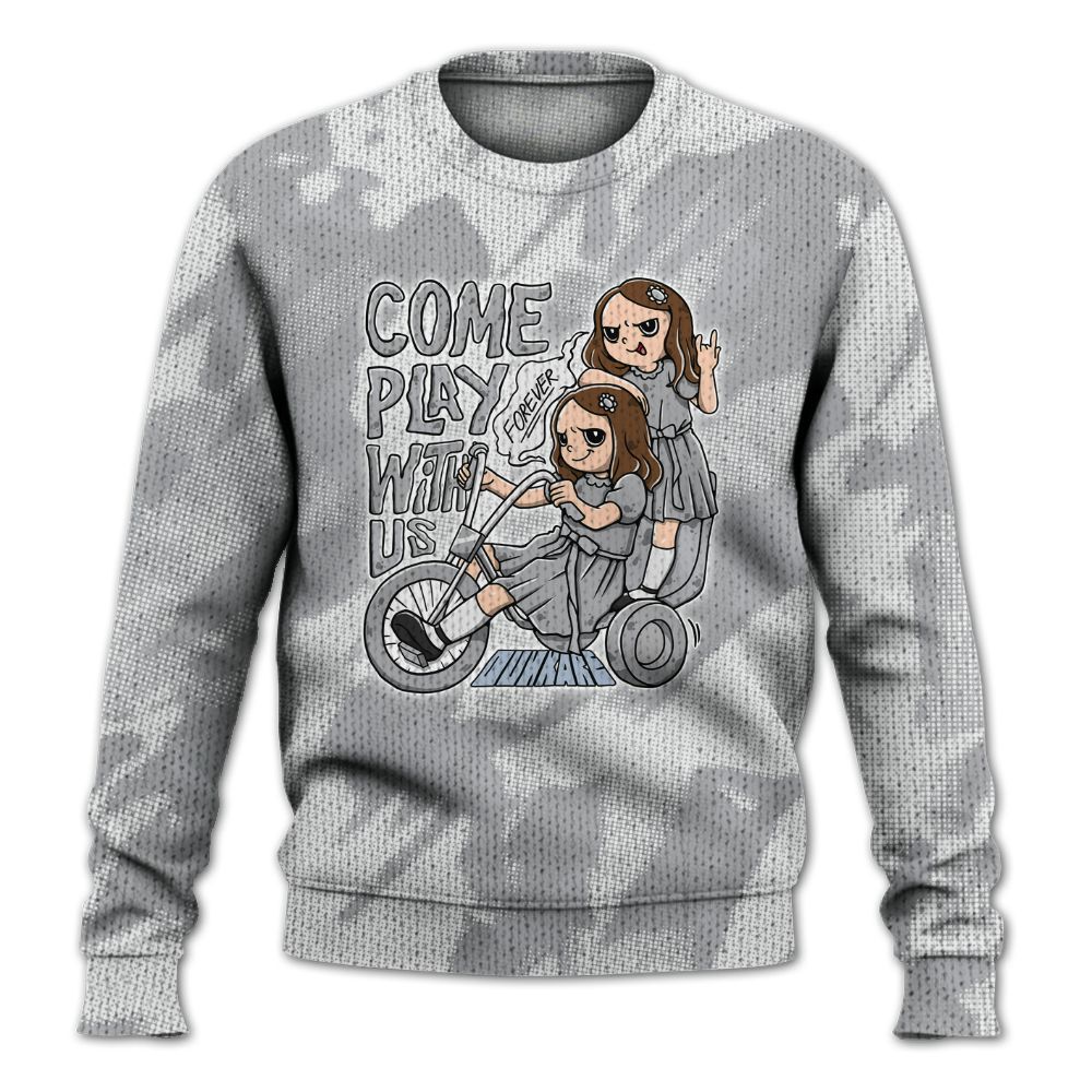 Knitted Sweater To Match Low OG Wolf Grey 1s - Come Hangout Halloween Abstract Halftone