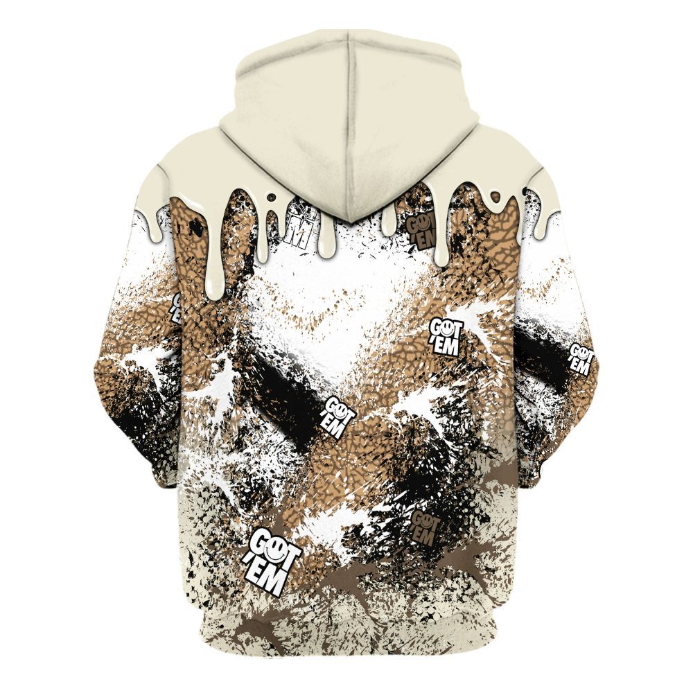 Hoodie To Match Orewood Brown 3s - Dripping 23 Drip All Over Print