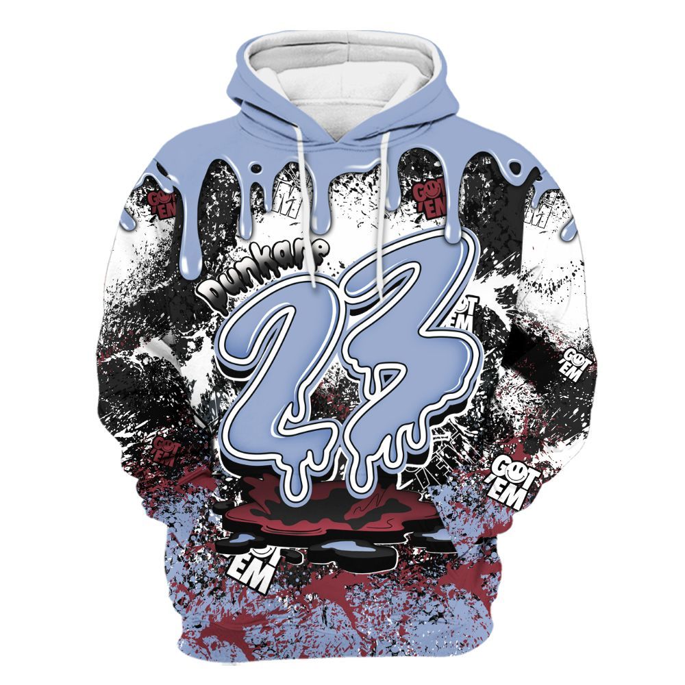 Hoodie To Match Black Metallic 5s - Dripping 23 Drip All Over Print