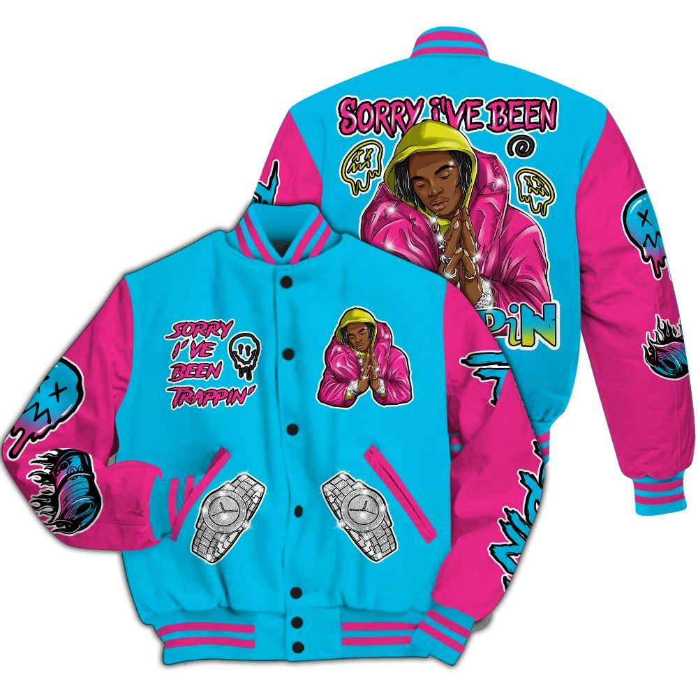 Varsity Jacket To Match Tokyo Nights Stewie 3s - Trappin' Unique All Over Print