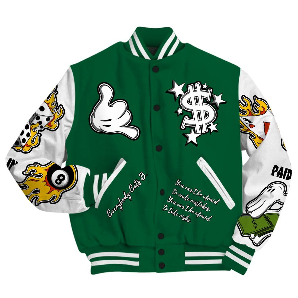 Varsity Jacket To Match High Gorge Green 1s - Everybody Paid In Full Graphic All Over Print