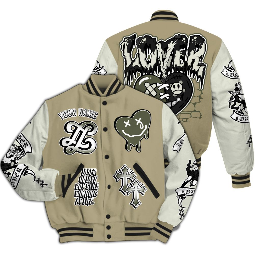 Varsity Jacket To Match Low OG Medium Olive 1s - Loser Lover All Over Print