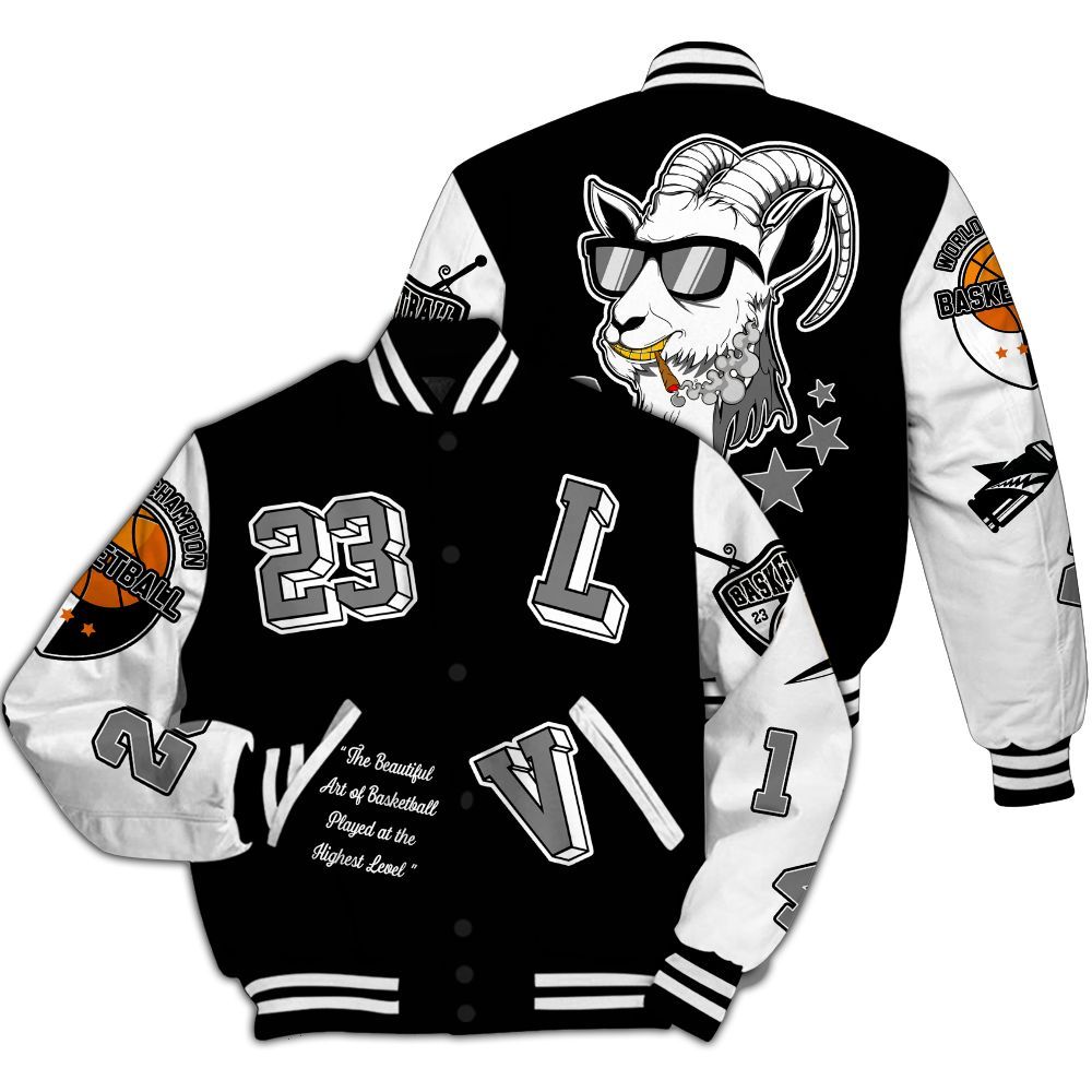 Varsity Jacket To Match Black Chrome 6s - The GOAT Got Em Streetwear All Over Print