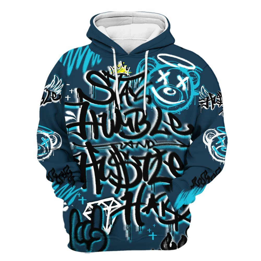Hoodie To Match Air Navy Baltic Blue - Humble Drip Streetwear Graffity All Over Print