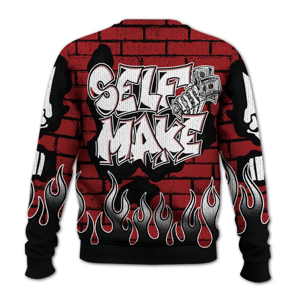 Sweater To Match Alternate Flu Game 12s Shirt - Self Make Skeleton Crashed Graphic