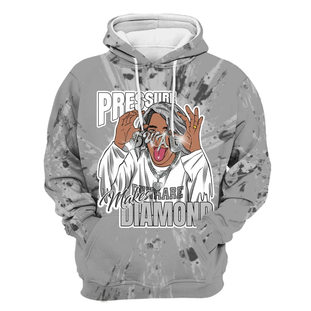 Hoodie To Match Black Wolf Grey 12s - Pressures Makes Hoodie To Match Lux All Over Print