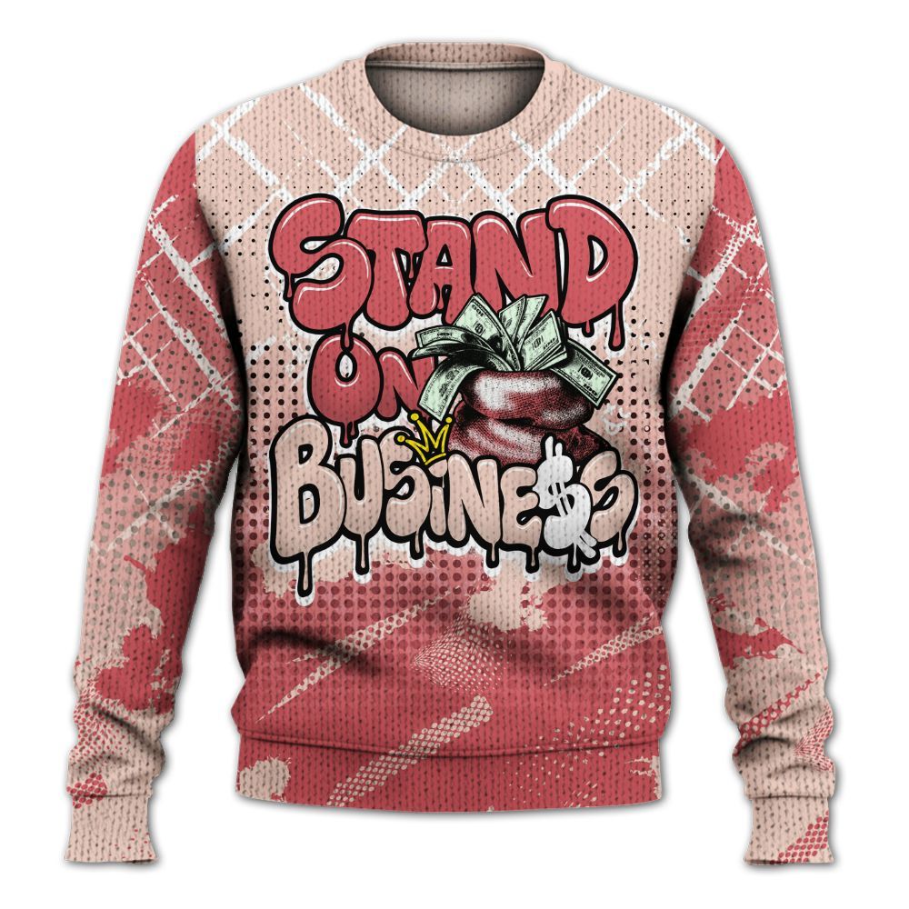 Sweater To Match Washed Coral 2s Shirt, Halftone Stand Business Dripping Graphic