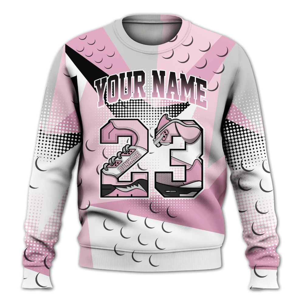Sweatshirt To Match Orchid 4s - Poly Custom Name Number 23 5s All Over Print