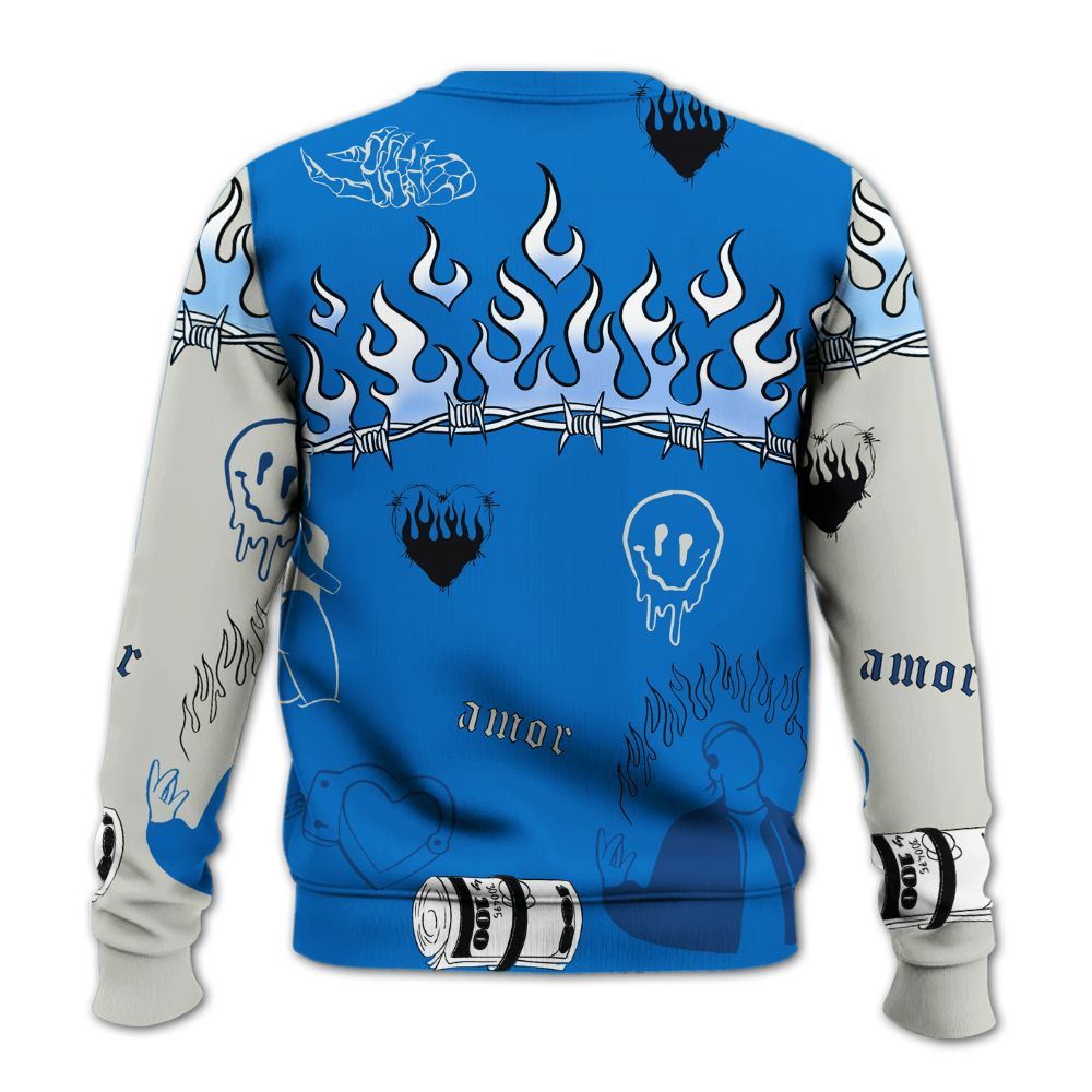 Sweatshirt To Match Blueberry 12s - Snake Trust No One All Over Print