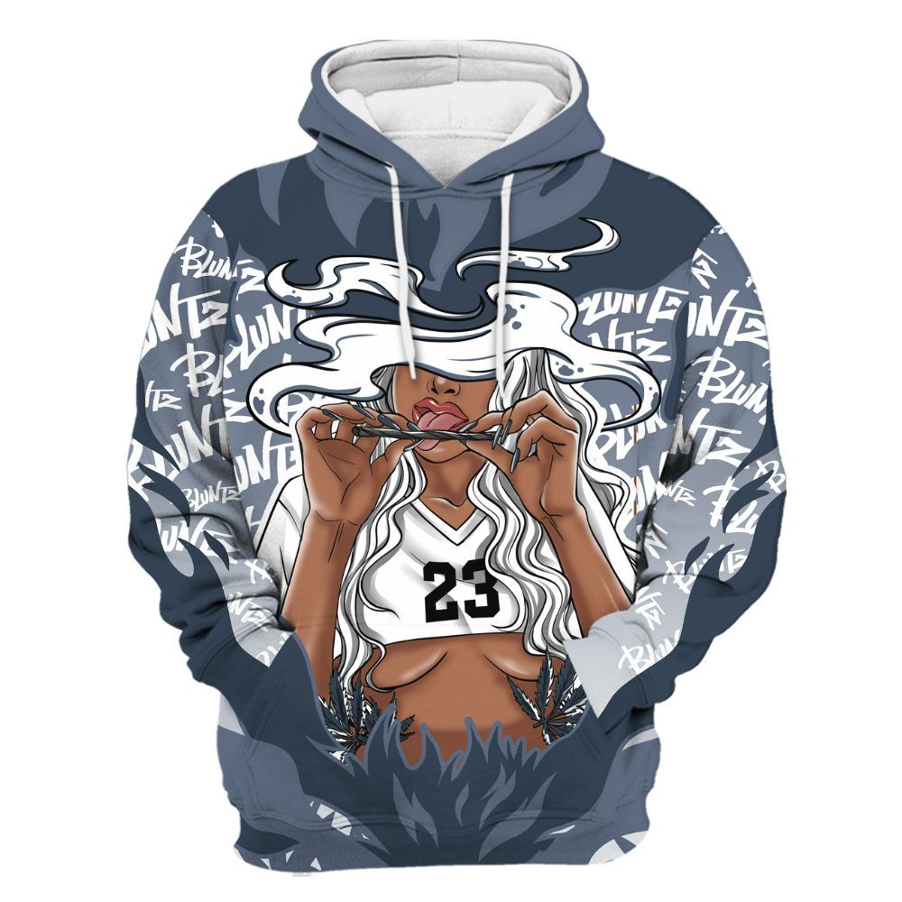 Hoodie To Match Low Diffused Blue 11s - Bluntz Burnz Graphics All Over Print