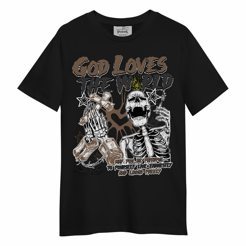 Shirt To Match Dark Mocha Jack - God Loves The World Unisex Shirt