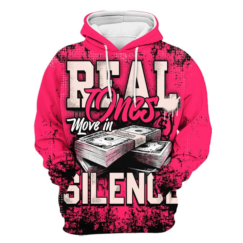 Hoodie To Match A'One Hyper Pink Shirt, Move In Silence Money Street Retro All Over Print