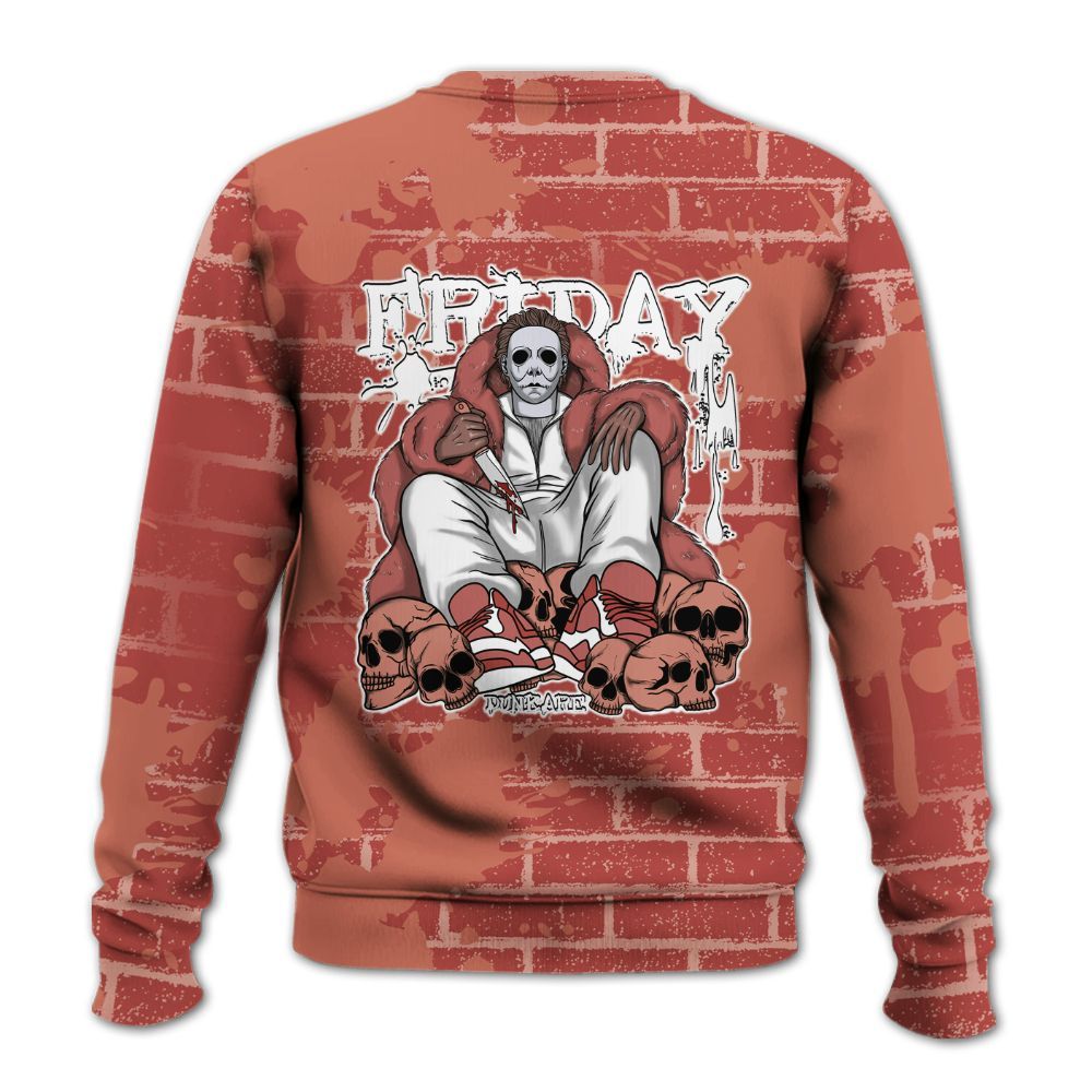 Sweatshirt To Match Dune Red 13s - Friday Brick All Over Print