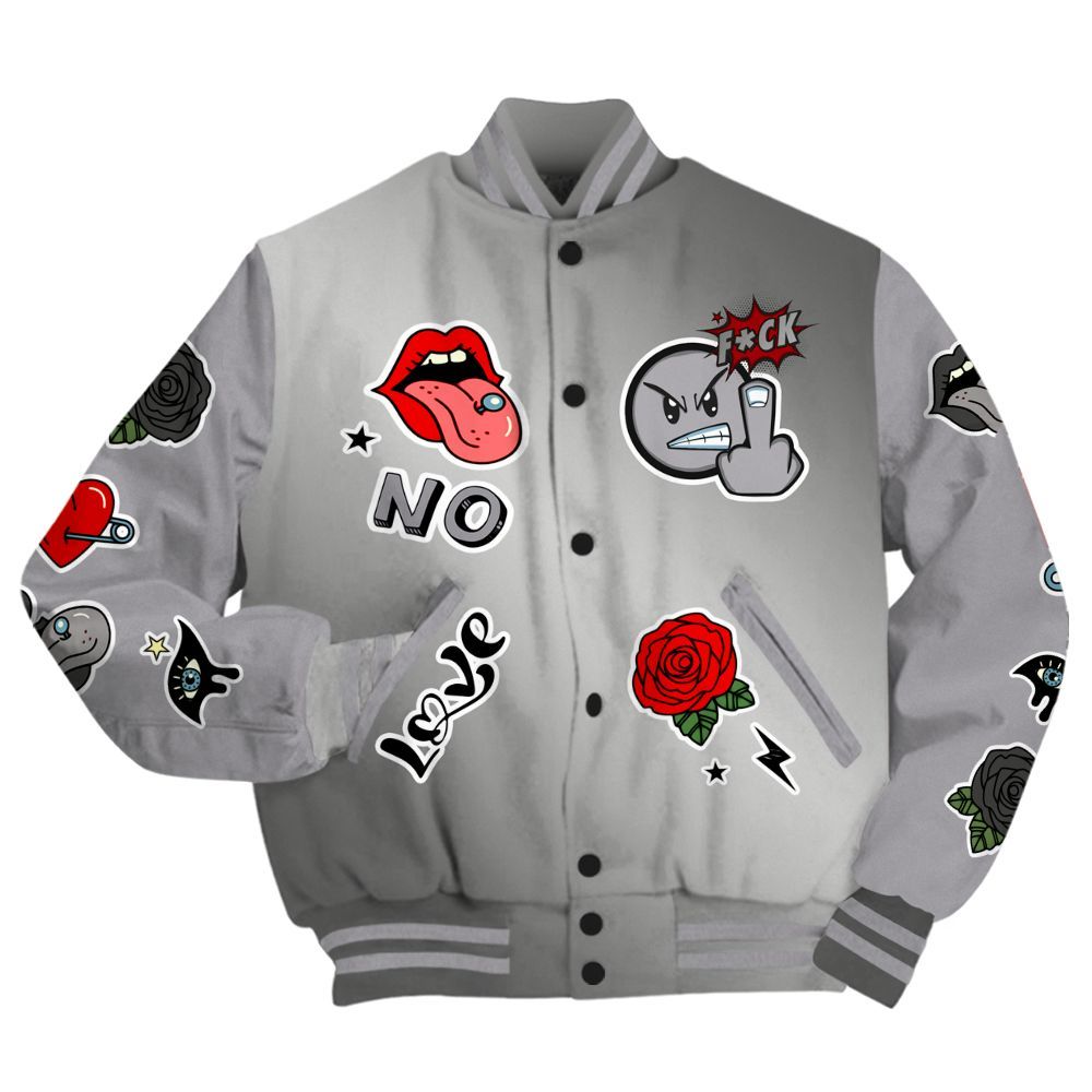 Varsity Jacket To Match Metallic Silver 14s - FK Around Find Out All Over Print