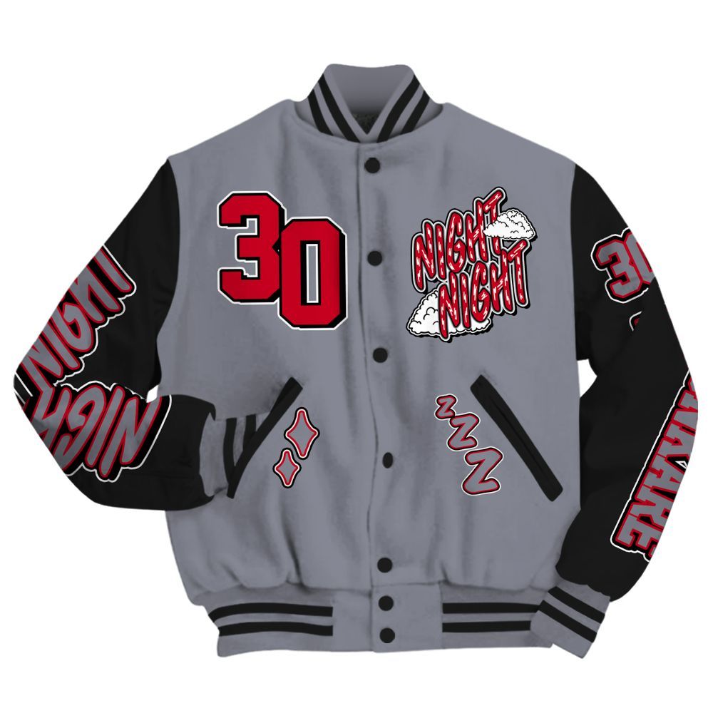 Varsity Jacket To Match Retro Black Flint 13s - Seeya Skeleton All Over Print